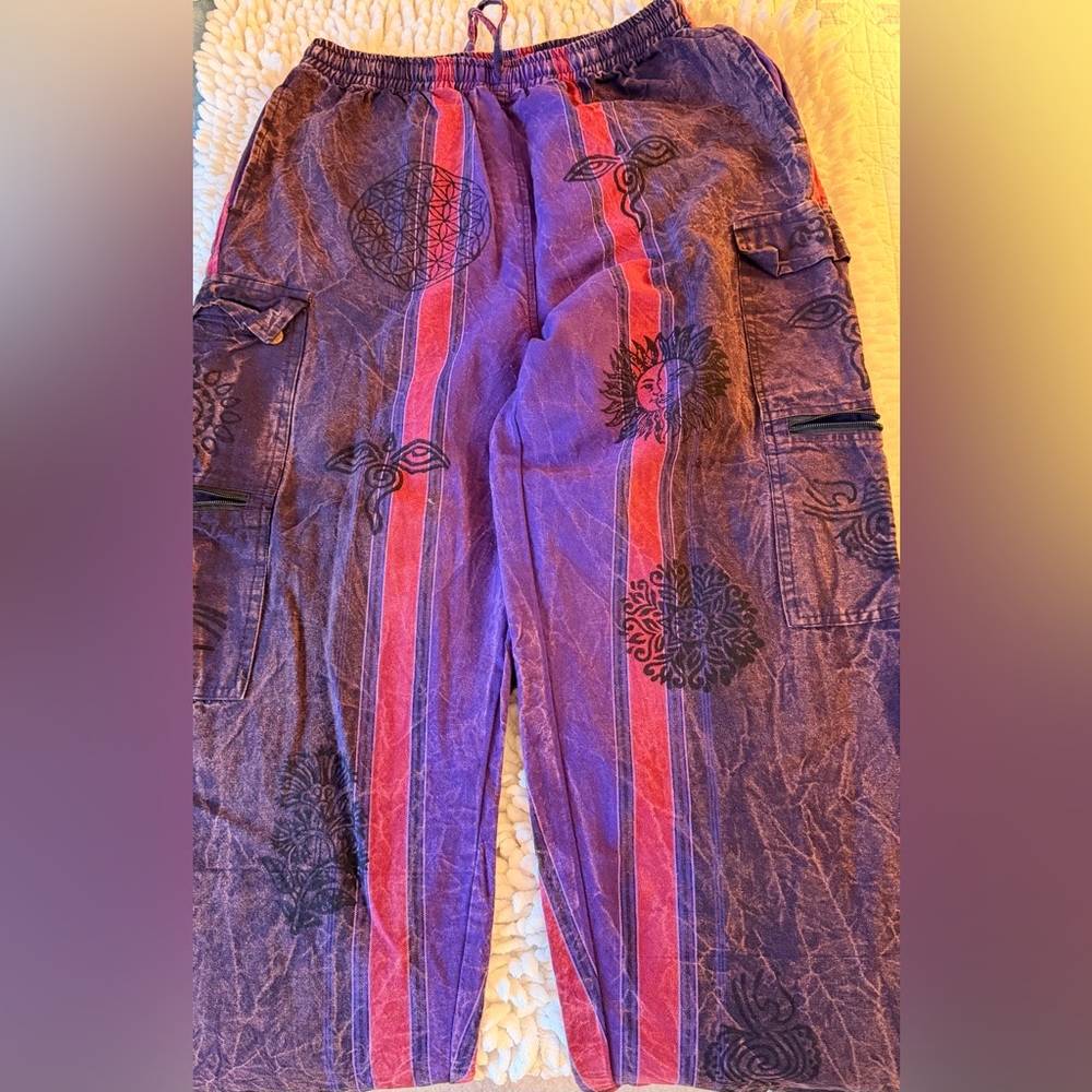 Vibrant Purple and Red Men's Joggers